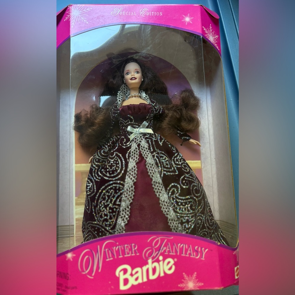 Barbie Winter Fantasy Doll - Burgundy and Silver